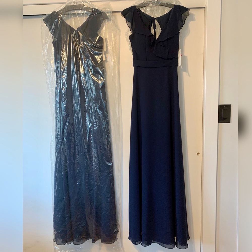 Brand New Mori Lee Style 21527 NAVY Bridesmaid Dresses - Picture 5 of 11